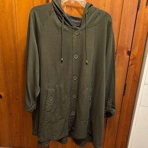 Christian Siriano Dark Green Hooded Utility Jacket